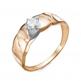 Золотое кольцо КЮЗ Del'ta D117494 с фианитом D117494 фото