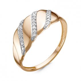 Золотое кольцо КЮЗ Del'ta D117496 с фианитом D117496 фото