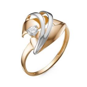 Золотое кольцо КЮЗ Del'ta D117504 с фианитом D117504 фото