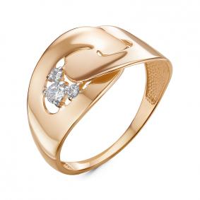 Золотое кольцо КЮЗ Del'ta D117512 с фианитом D117512 фото