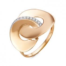 Золотое кольцо КЮЗ Del'ta D117518 с фианитом D117518 фото