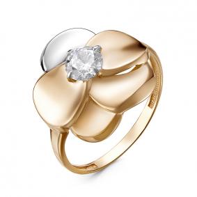 Золотое кольцо КЮЗ Del'ta D117698 с фианитом D117698 фото