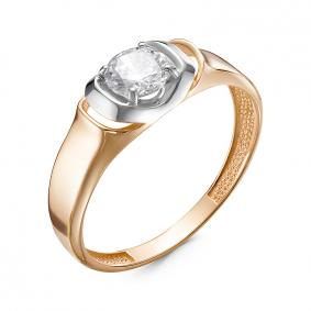 Золотое кольцо КЮЗ Del'ta D117712 с фианитом D117712 фото