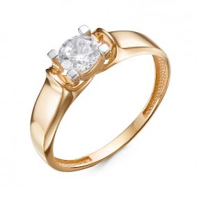 Золотое кольцо КЮЗ Del'ta D117714 с фианитом D117714 фото