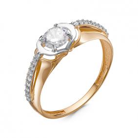 Золотое кольцо КЮЗ Del'ta D117715 с фианитом D117715 фото