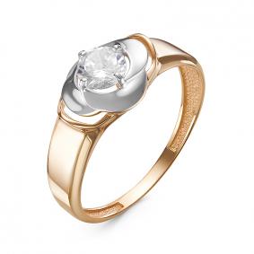 Золотое кольцо КЮЗ Del'ta D117717 с фианитом D117717 фото