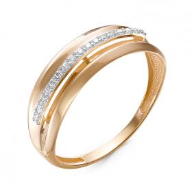 Золотое кольцо КЮЗ Del'ta D117736 с фианитом D117736 фото