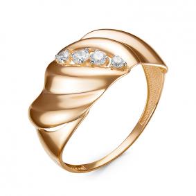 Золотое кольцо КЮЗ Del'ta D117755 с фианитом D117755 фото