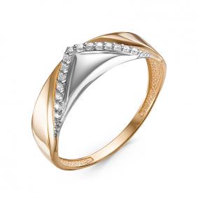 Золотое кольцо КЮЗ Del'ta D117779 с фианитом D117779 фото