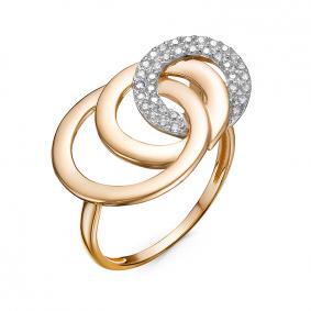 Золотое кольцо КЮЗ Del'ta D117809 с фианитом D117809 фото