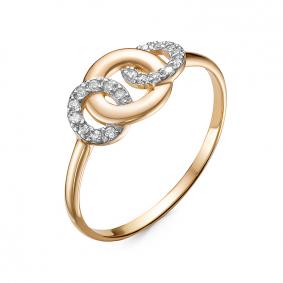 Золотое кольцо КЮЗ Del'ta D117814 с фианитом D117814 фото