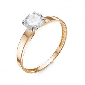 Золотое помолвочное кольцо КЮЗ Del'ta  с фианитом D117909 D117909 фото