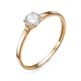Золотое кольцо КЮЗ Del'ta D117912 с фианитом D117912 фото