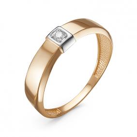 Золотое кольцо КЮЗ Del'ta D117931 с фианитом D117931 фото