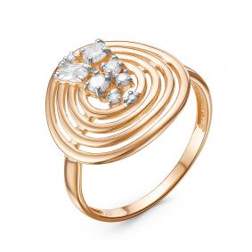 Золотое кольцо КЮЗ Del'ta D117967 с фианитом D117967 фото