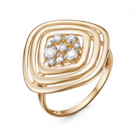 Золотое кольцо КЮЗ Del'ta D117971 с фианитом D117971 фото