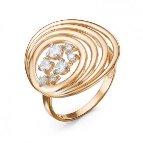 Золотое кольцо КЮЗ Del'ta D117975 с фианитом D117975 фото