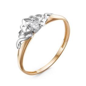 Золотое кольцо КЮЗ Del'ta D118158 с фианитом D118158 фото