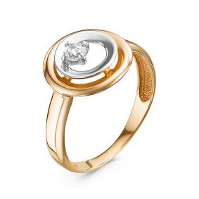 Золотое кольцо КЮЗ Del'ta D118224 с фианитом D118224 фото