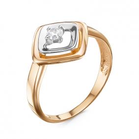 Золотое кольцо КЮЗ Del'ta D118225 с фианитом D118225 фото
