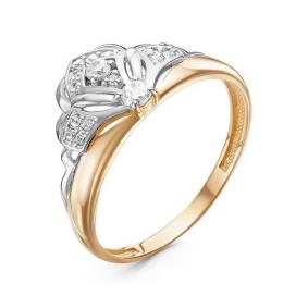 Золотое кольцо КЮЗ Del'ta D118230 с фианитом D118230 фото