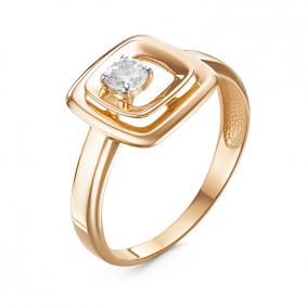 Золотое кольцо КЮЗ Del'ta D118259 с фианитом D118259 фото