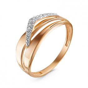 Золотое кольцо КЮЗ Del'ta D118303 с фианитом D118303 фото