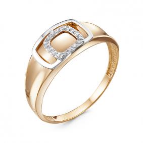 Золотое кольцо КЮЗ Del'ta D118415 с фианитом D118415 фото