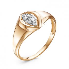Золотое кольцо КЮЗ Del'ta D118944 с фианитом D118944 фото