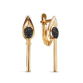 Золотые серьги КЮЗ Del'ta D1200014 с фианитом D1200014 фото