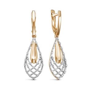 Золотые серьги КЮЗ Del'ta D1200020 с фианитом D1200020 фото