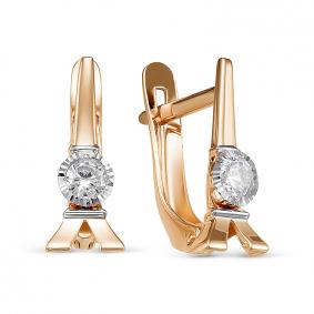Золотые серьги КЮЗ Del'ta D1200030 с фианитом D1200030 фото