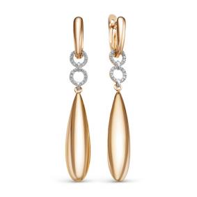 Золотые серьги КЮЗ Del'ta D1200045 с фианитом D1200045 фото