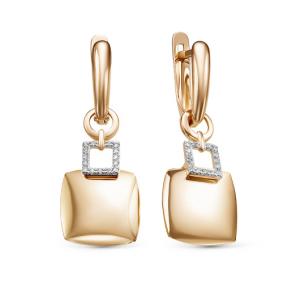 Золотые серьги КЮЗ Del'ta D1200051 с фианитом D1200051 фото