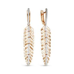 Золотые серьги КЮЗ Del'ta D1200092 с фианитом D1200092 фото