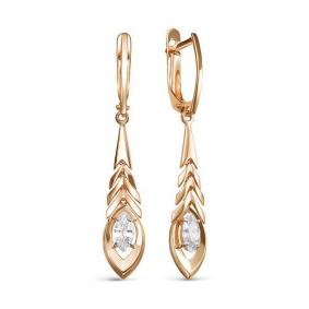 Золотые серьги КЮЗ Del'ta D1200099 с фианитом D1200099 фото