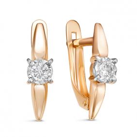 Золотые серьги КЮЗ Del'ta D1200114 с фианитом D1200114 фото