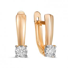 Золотые серьги КЮЗ Del'ta D1200116 с фианитом D1200116 фото