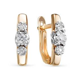 Золотые серьги КЮЗ Del'ta D1200131 с фианитом D1200131 фото