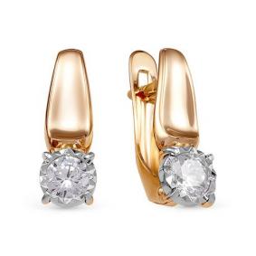 Золотые серьги КЮЗ Del'ta D1200134 с фианитом D1200134 фото