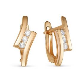 Золотые серьги КЮЗ Del'ta D1200200 с фианитом D1200200 фото