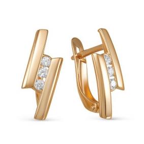 Золотые серьги КЮЗ Del'ta D1200209 с фианитом D1200209 фото