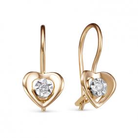 Золотые серьги КЮЗ Del'ta D1200222 с фианитом D1200222 фото