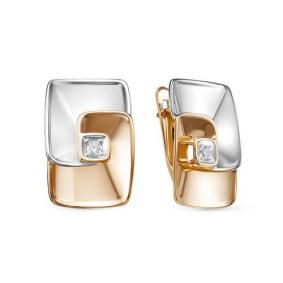 Золотые серьги КЮЗ Del'ta D1200270 с фианитом D1200270 фото