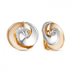 Золотые серьги КЮЗ Del'ta D1200271 с фианитом D1200271 фото