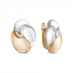 Золотые серьги КЮЗ Del'ta D1200272 с фианитом D1200272 фото