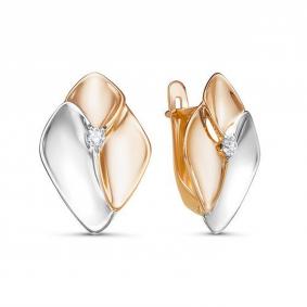 Золотые серьги КЮЗ Del'ta D1200273 с фианитом D1200273 фото