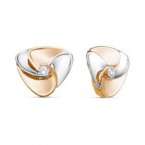 Золотые серьги КЮЗ Del'ta D1200276 с фианитом D1200276 фото