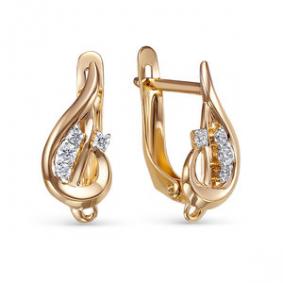 Золотые серьги КЮЗ Del'ta D1200296 с фианитом D1200296 фото