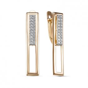 Золотые серьги КЮЗ Del'ta D1200315 с фианитом D1200315 фото